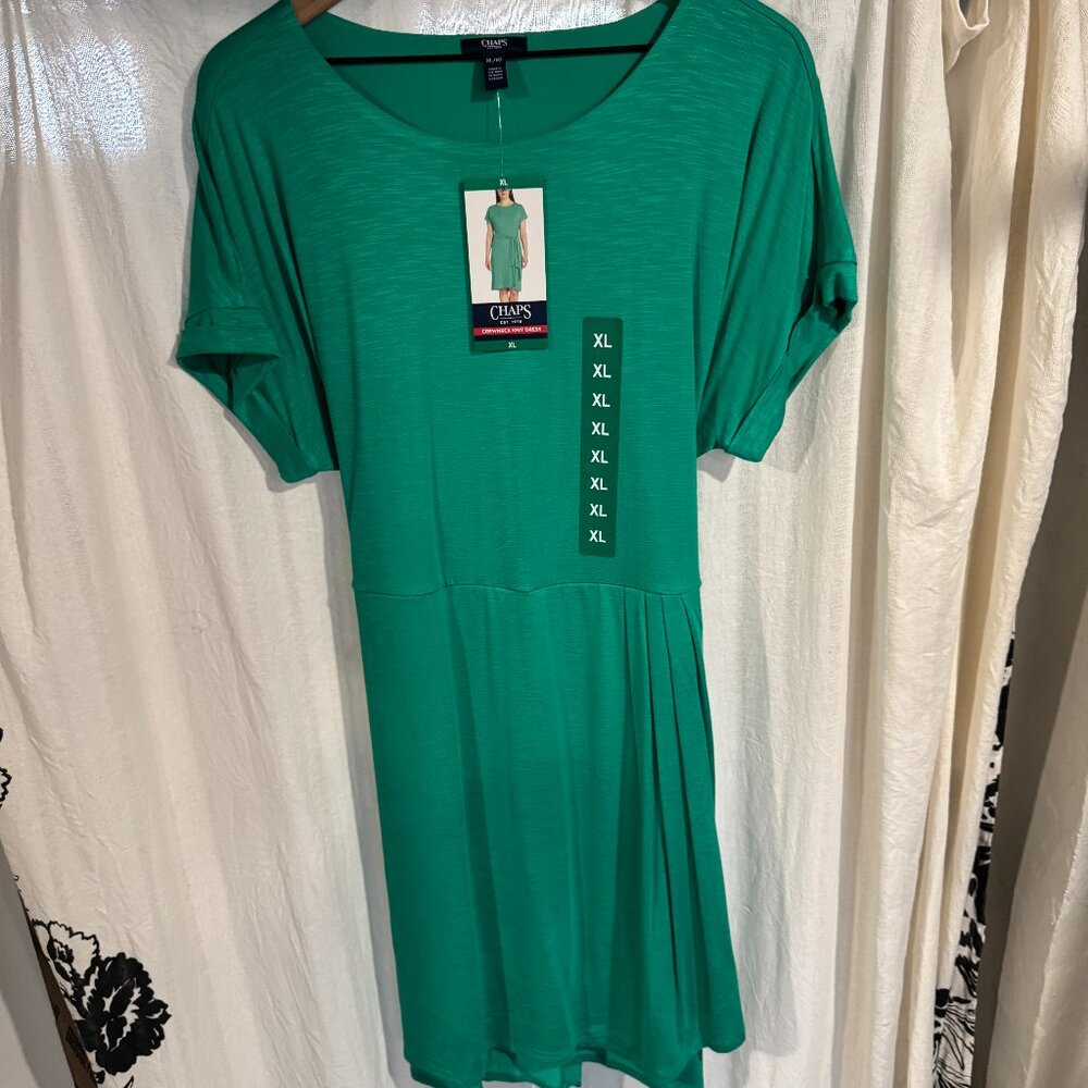 Chaps | Women's Green Crewneck Dress | XL